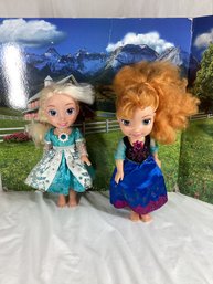 Anna And Elsa Frozen Dolls With Background (see Photos For Condition)