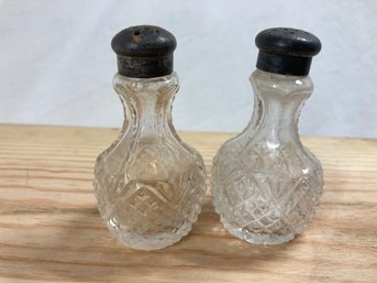 Antique Cut Glass & Silver Shaker Tops