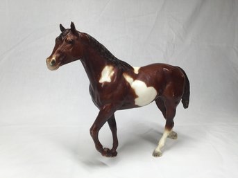 Vintage Breyer Brand Dark Brown And White Horse Figurine