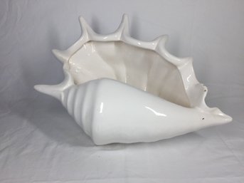 Large White Ceramic Conch Shell