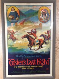 Vintage 'Custer's Last Fight' Framed Poster
