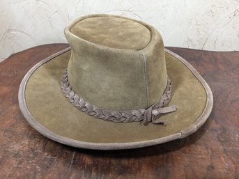 Fantastic The Wagman Genuine Cowhide Handcrafted Australian Leather Hat Size XL