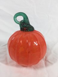 Art Glass Orange Pumpkin