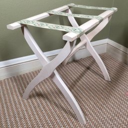 White Wooden  Folding Luggage Stand