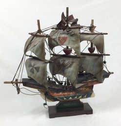 Vintage Model Ship Santa Maria Columbus 1492 Replica Nautical Decor