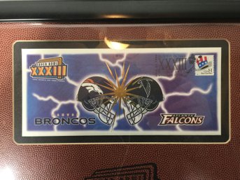 Framed Super Bowl 1999 Broncos Falcons Super Bowl USPS First Day- Broncos / Falcons