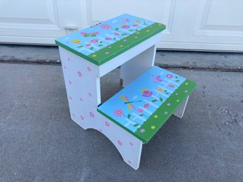 Cute Step Stool With Flowers