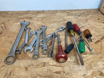 Collection Of Assorted Wrenches & Screwdrivers (see Photos)