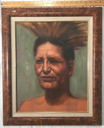 Original Framed Native Painting By Joe Waano Gano- Extra Nice Custom Frame