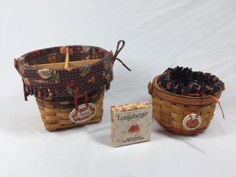 Autumn Themed Longaberger Baskets With Liners & Accessories