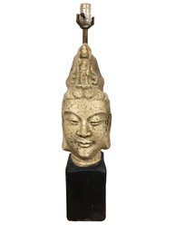 Sculptural Buddha Kwan Yin Head Lamp - James Mont??