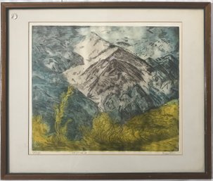 Signed Artist Proof Print Of Mountain Scene
