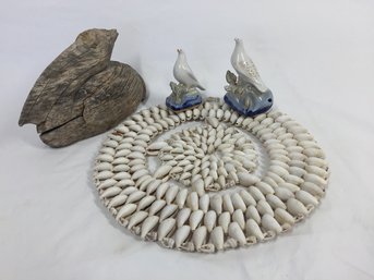 Group Of Sea Bird & Shell Themed Decor