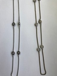 2 Long Metal Strands Brighton Look A Like - To Wear Separate Or Together- One Silver Tone And One Gold Tone