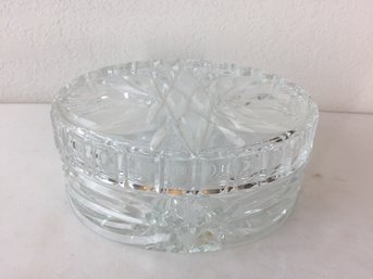 Pretty Beveled Glass Dish With Lid