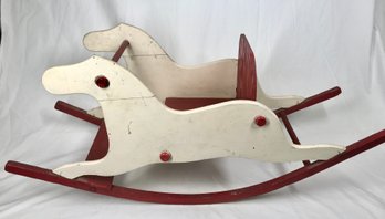 Adorable Primitive Handcrafted Small Child Rocking Horses Seat-see Photos For Condition