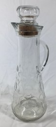 Dimpled Glass Carafe With Stopper & Textured Bottle With Stopper- See Photos