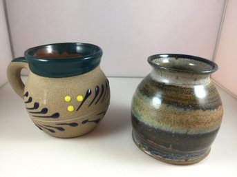 Set Of Painted Clay Pots