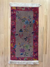 Beautiful Antique 4' X 2' Chinese Rug