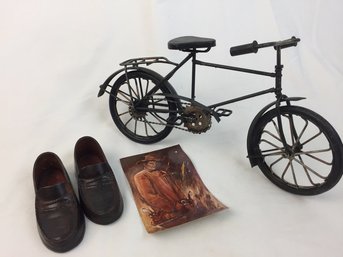 Miniature Bike And Loafers Decor Piece