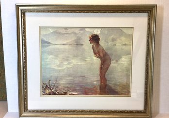 Beautiful Framed Print Of Woman Bathing In The River