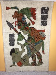 'yashilan Con Prisonero' Unique Big Vintage Hand Knotted Tapestry (Nearly 7 1/2' X 5' Wide)
