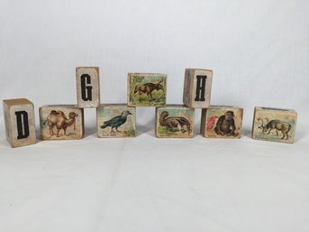 Victorian Alphabet Blocks With Animal Illustrations
