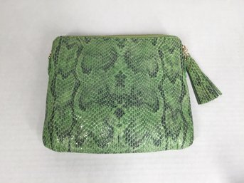 Bold Green Snakeskin Textured Leather Purse