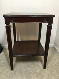 Nice Dark Tone Wood Bedside Table- Left Side - See Photos -some Scratcheas
