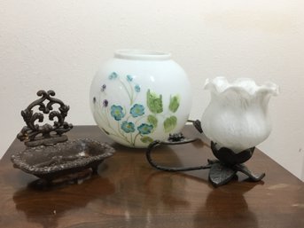 Group Of Vintage Glass & Metal Decor Items