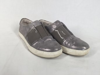 Johnston & Murphy Silver Slip On Sneakers- Women Sz 8
