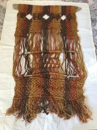 Authentic Retro Handmade Macrame Wall Hanging- See Photos For Condition