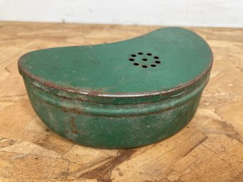 Green Vintage Metal Bait Bucket