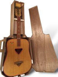 Spanish Inspired Leroy Davison Handmade Guitar, With Unique Red Triangle Sound Hole & Custom Case