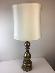 Classy Antique Brass Lamp With Silk Style Shade