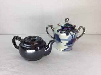 Vintage Ceramic Teapot & Ceramic Lidded Container