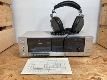 Vintage SANYO STEREO CASSETTE DECK RD S11 With REALISTIC NOVA 20 Headphones