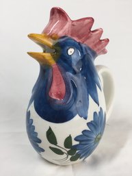 Greek Hand Painted Rooster Pitcher