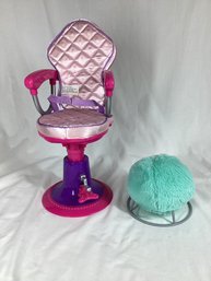 Cute Salon Chair And Pouf Chair For 18 Inch Dolls