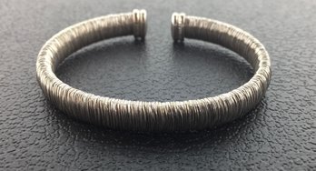 Italian Designer JCM Wire Wrapped Flexible Sterling Silver Cuff
