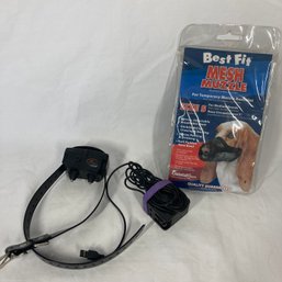 Dog Muzzle And Shock Collar