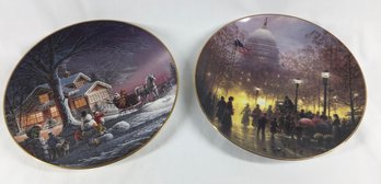 2 Winter Scene Collectible Plates