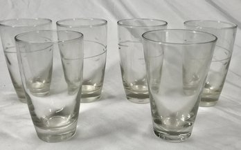 Liberty Glassware- 4 Matching Etched Glasses  2 Bonus Glasses