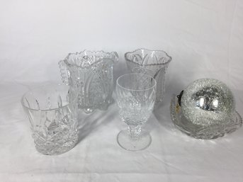 Vintage Glass Set With Shiny Ornament