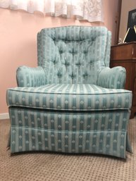 Vintage Aqua Blue Tufted Bedroom Chair