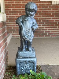 Adorable Little Girl Painted Garden Sculpture - Approximately 30-36 Tall