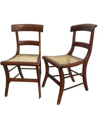 Pair Of Early 19th Century ChairsWith Woven Rope Seats