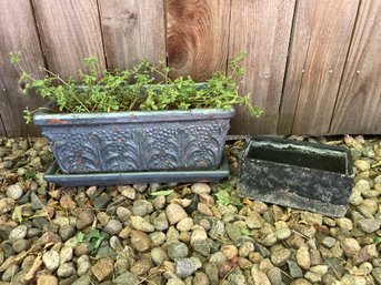 Painted Distressed Rectangle Planting Pots