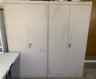 Set Of Painted Metal Storage Cabinets