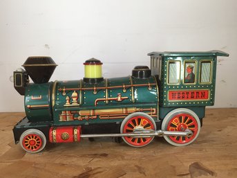 Vintage Green Western Train Toy